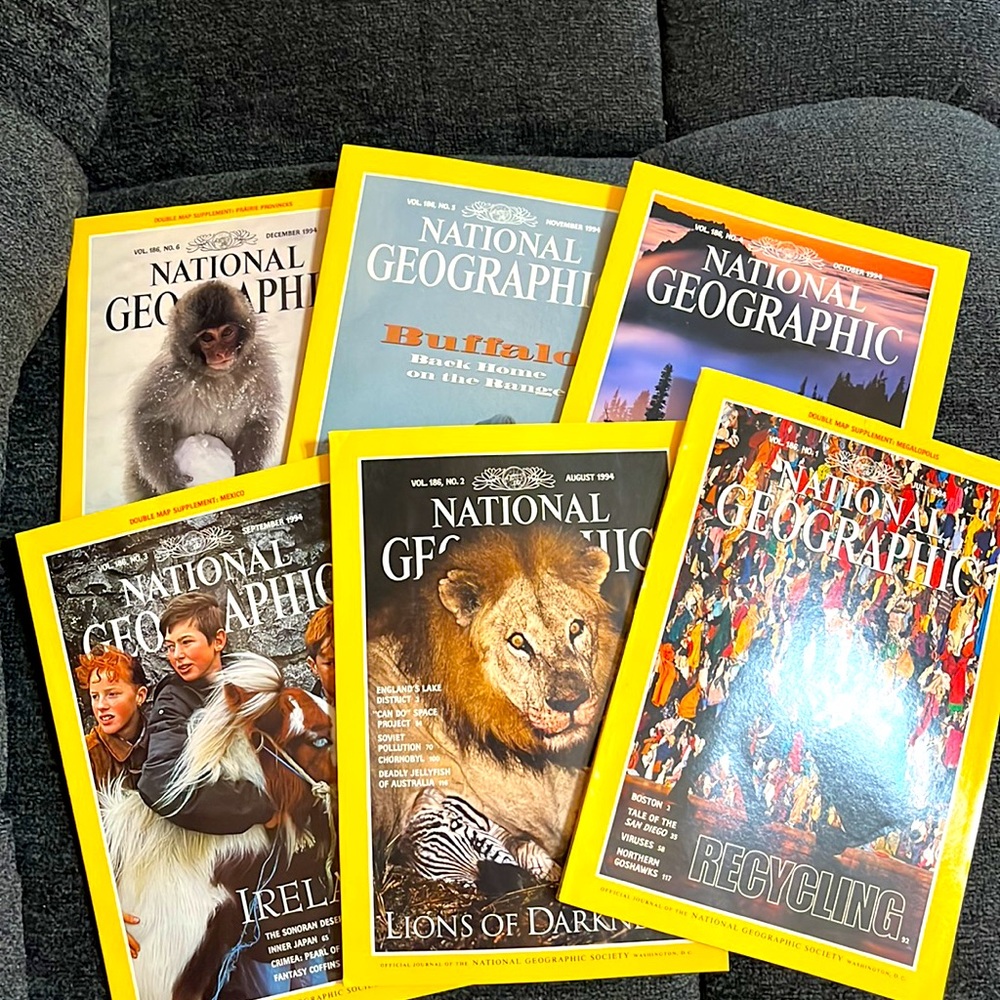 National Geographic 1994 (LOT OF 6)